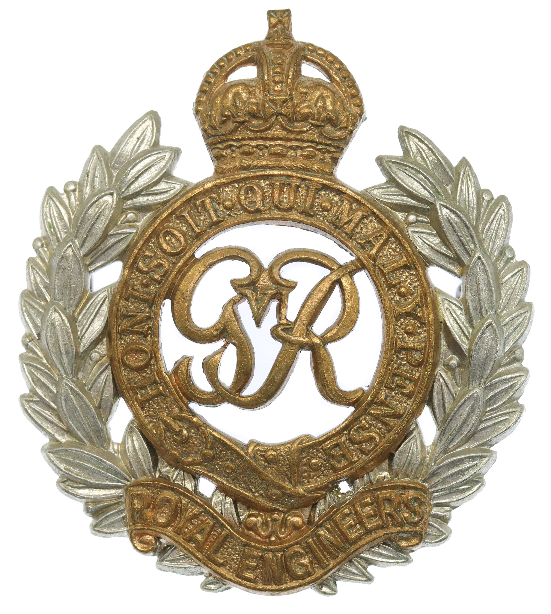 George VI Royal Engineers Bi-Metal Cap Badge