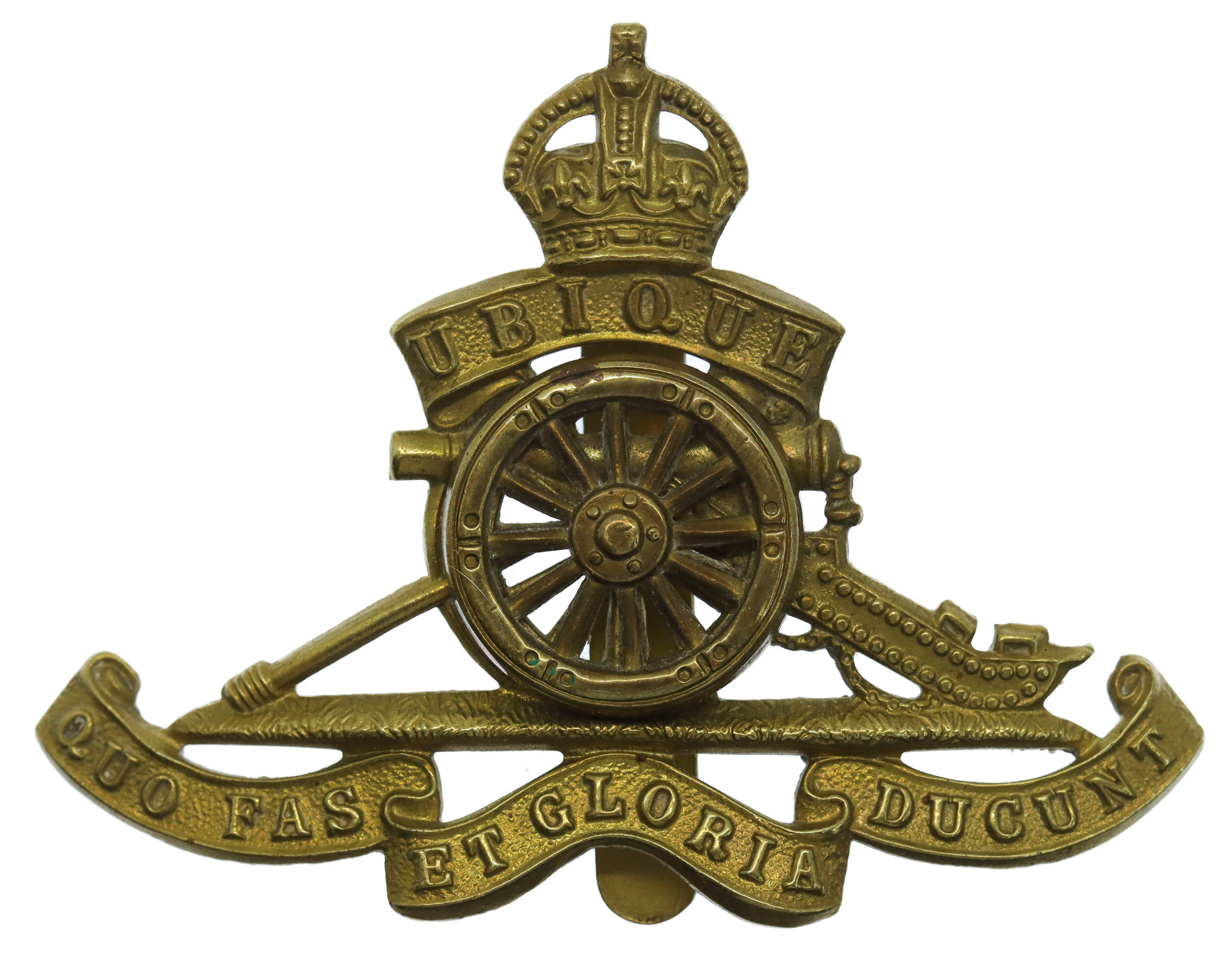Royal Artillery (Revolving Wheel) Cap Badge - King's Crown