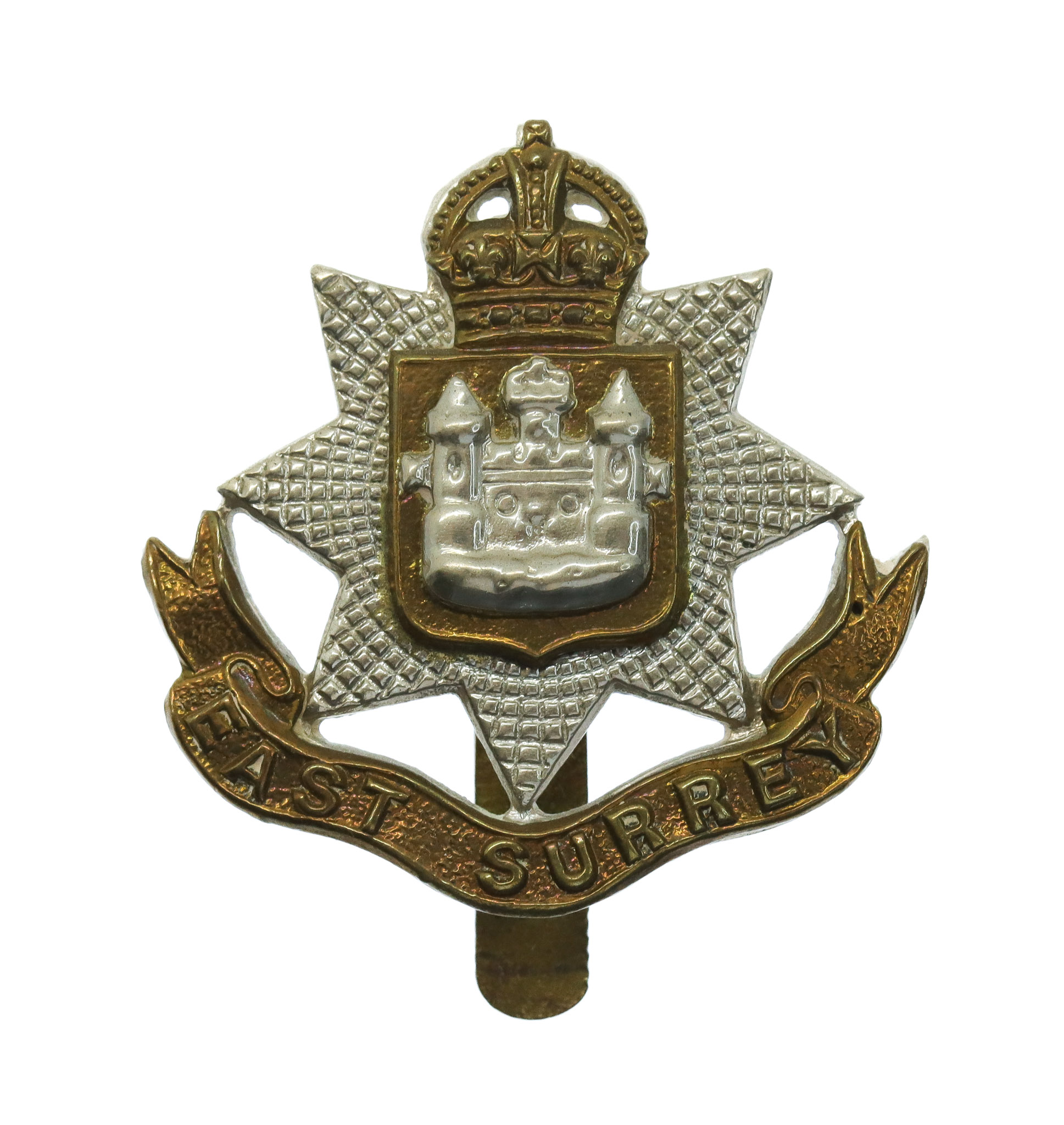 East Surrey Regiment Beret Badge - King's Crown