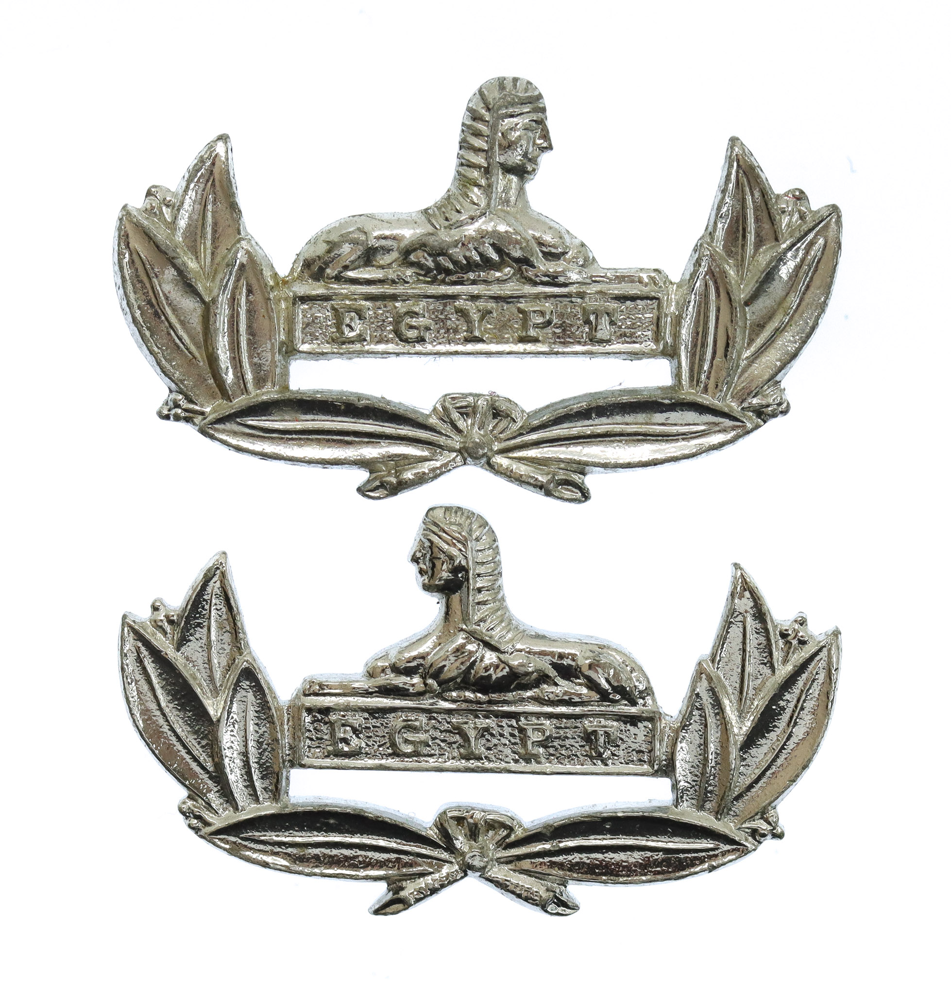 Pair of Gloucestershire Regiment Anodised (Staybrite) Collar Badges