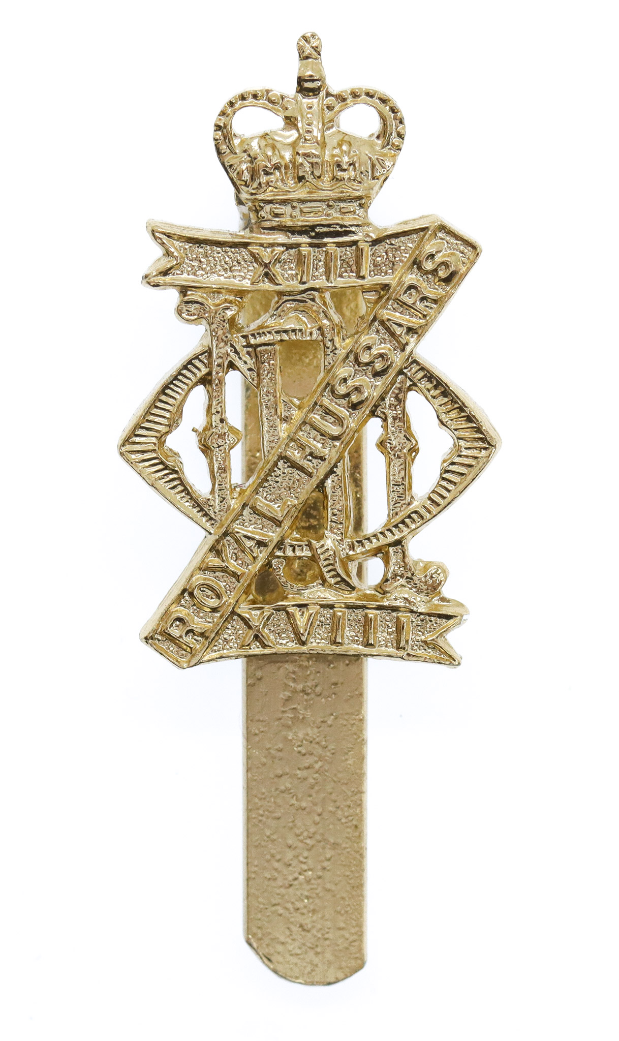 13th/18th Royal Hussars Anodised (Staybrite) Cap Badge