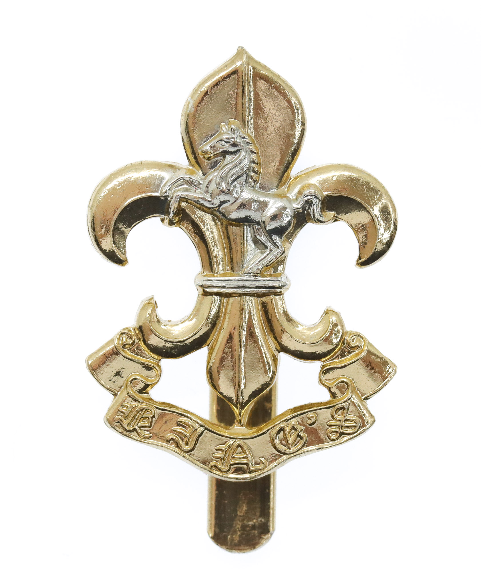 The King's Regiment Anodised (Staybrite) Cap Badge 
