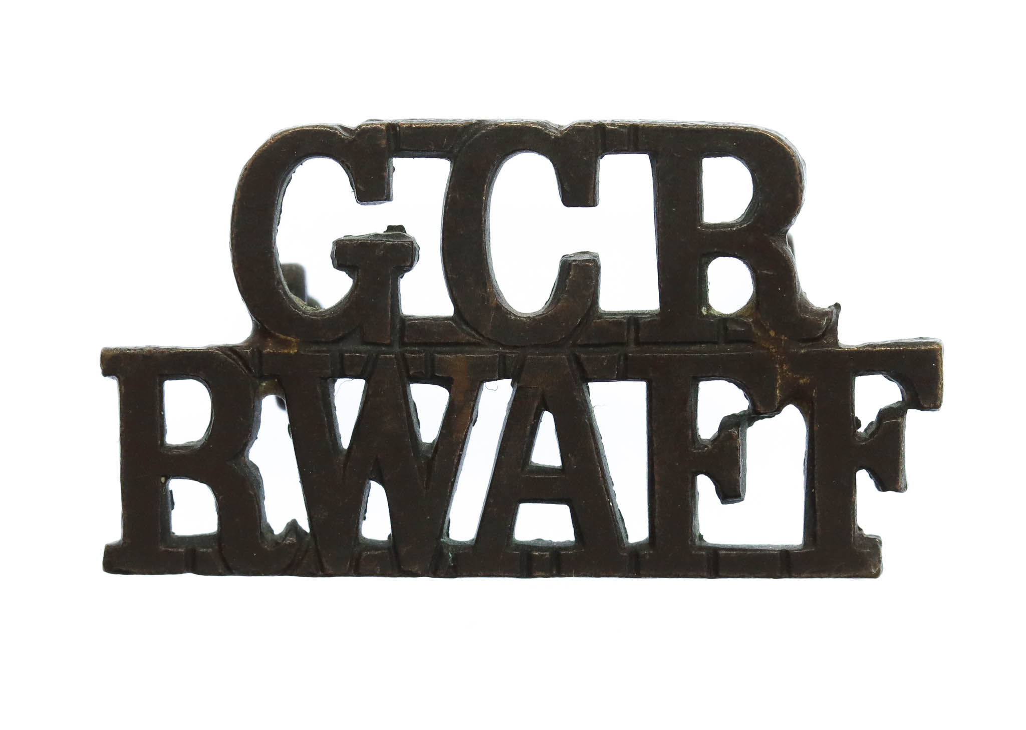 Gold Coast Regiment Royal West African Frontier Force (G.C.R./R.W.A.F.F.) Officer's Service Dress Shoulder Title