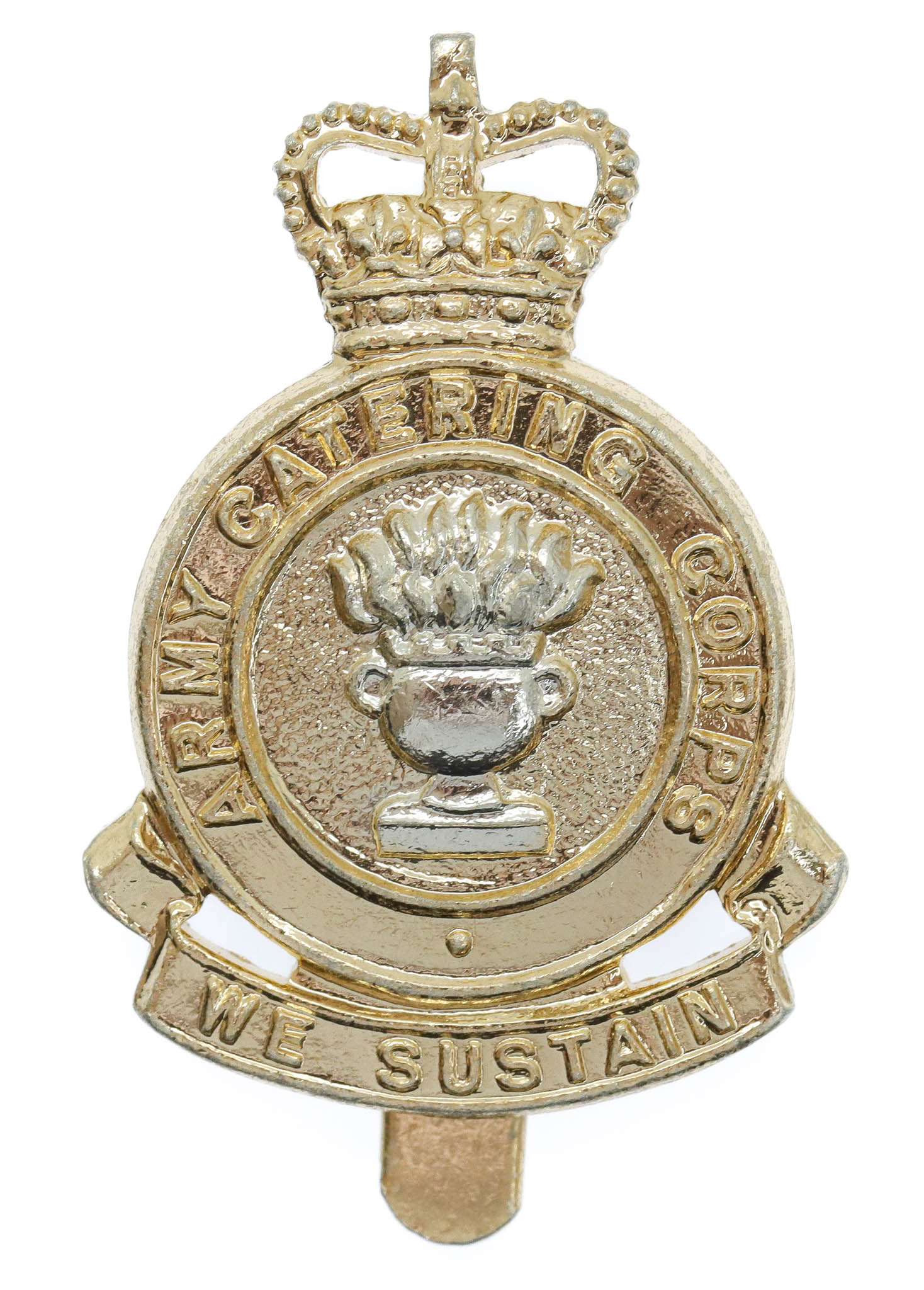 Army Catering Corps Anodised (Staybrite) Cap Badge (circa 1973-1993)