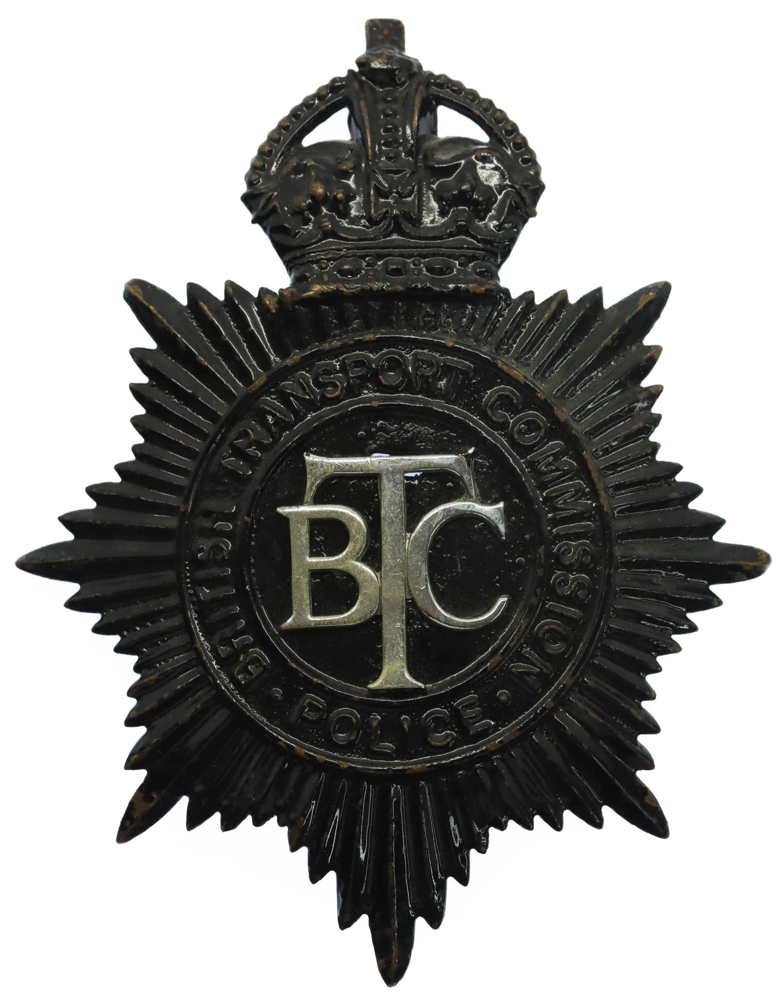 British Transport Commission (B.T.C.) Police Helmet Plate - King's Crown