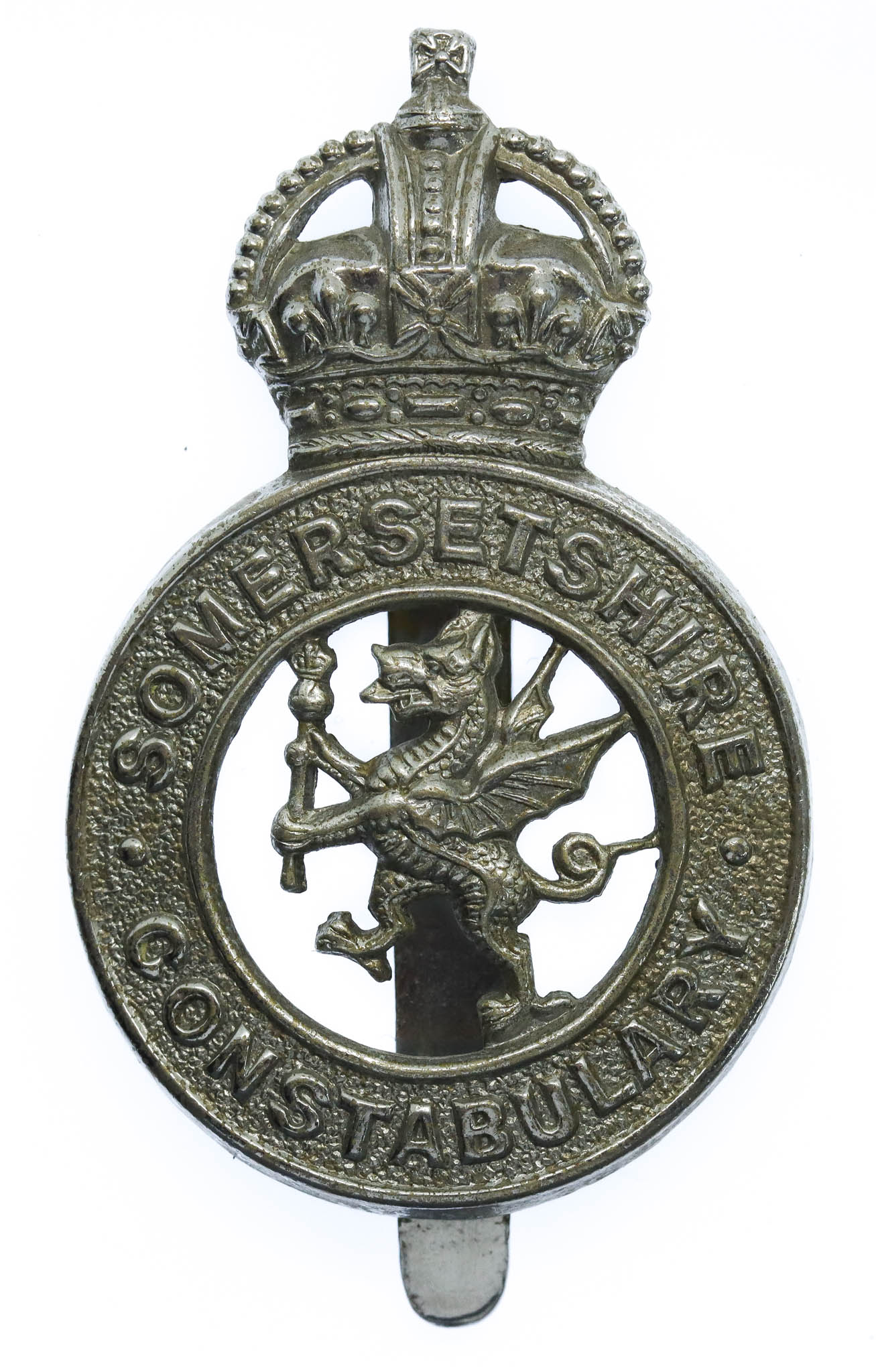 Somersetshire Constabulary Cap Badge - King's Crown
