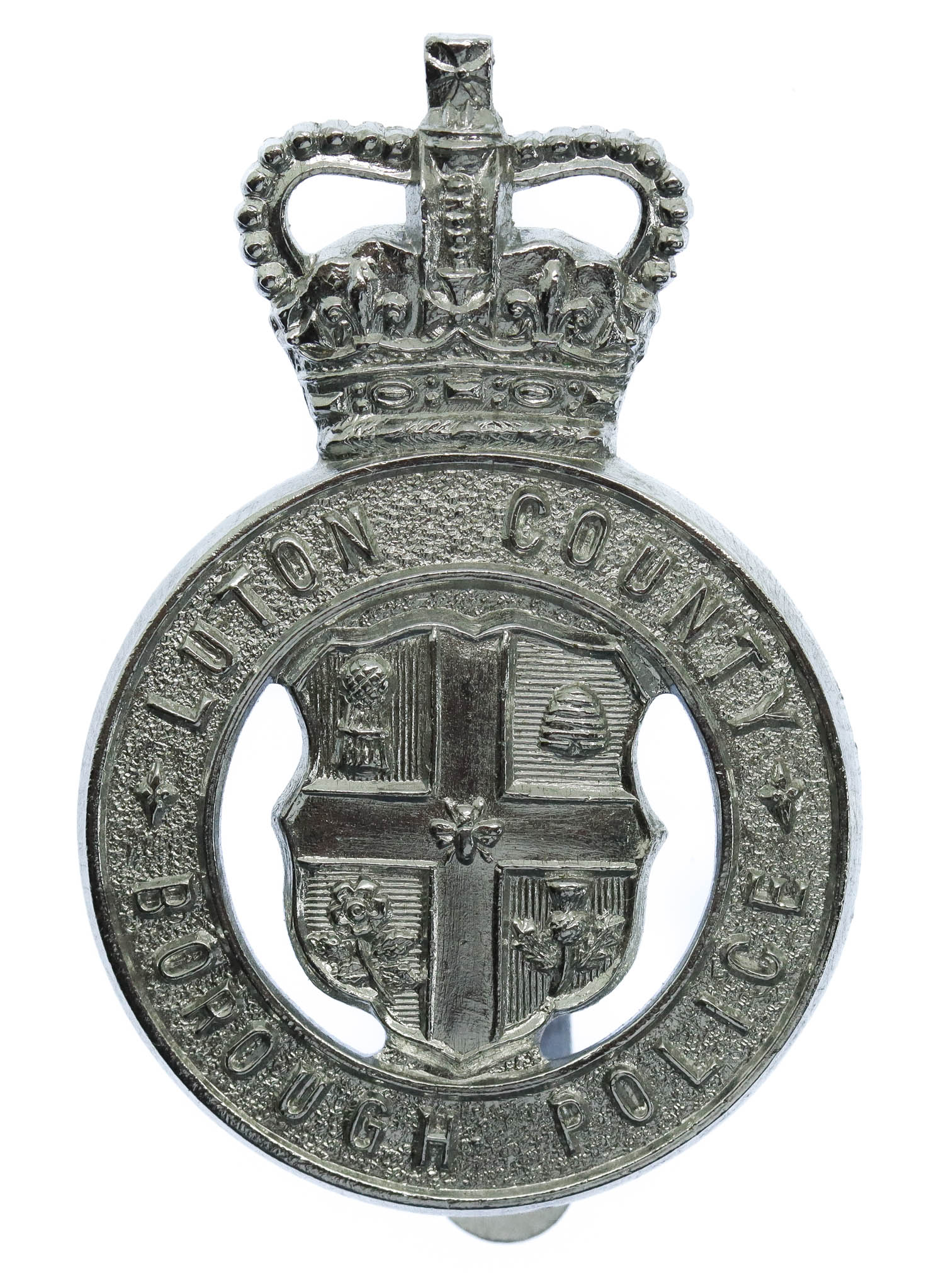 Luton County Borough Police Cap Badge - Queen's Crown
