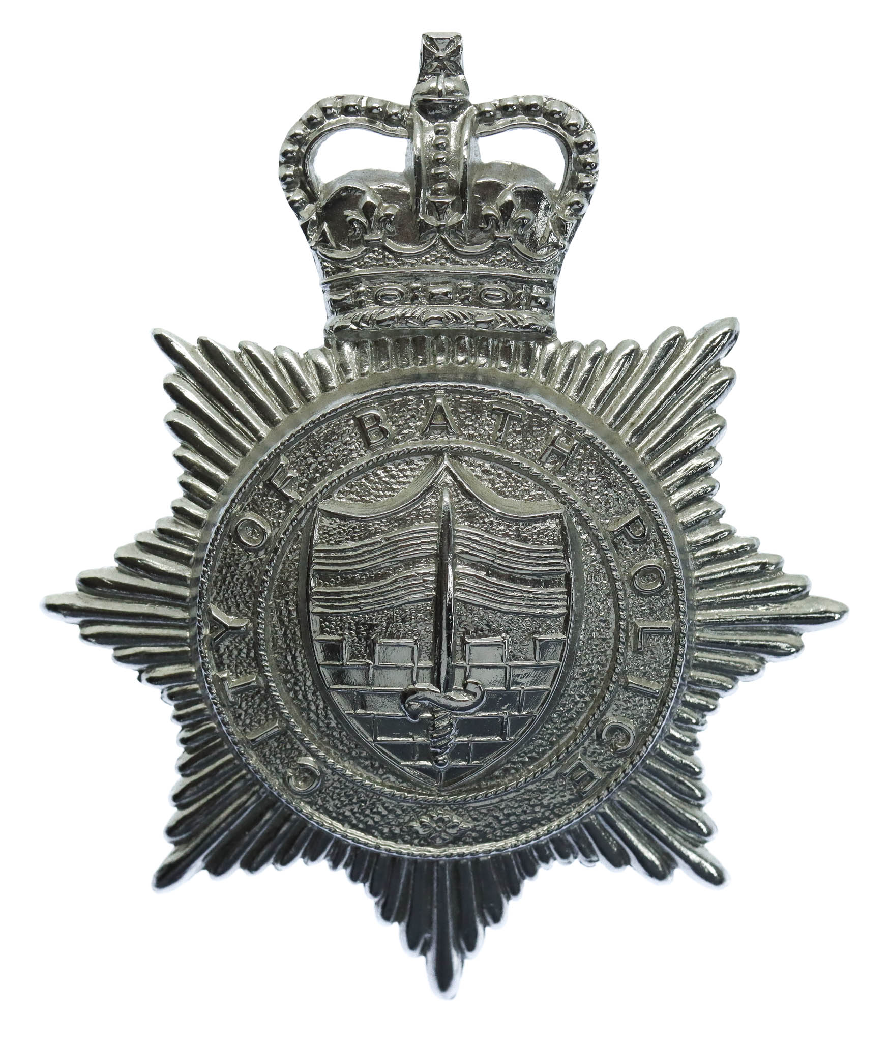 Bath City Police Cap Badge - Queen's Crown