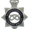 Staffordshire County Police Senior Officer's Enamelled Cap Badge - Queen's Crown