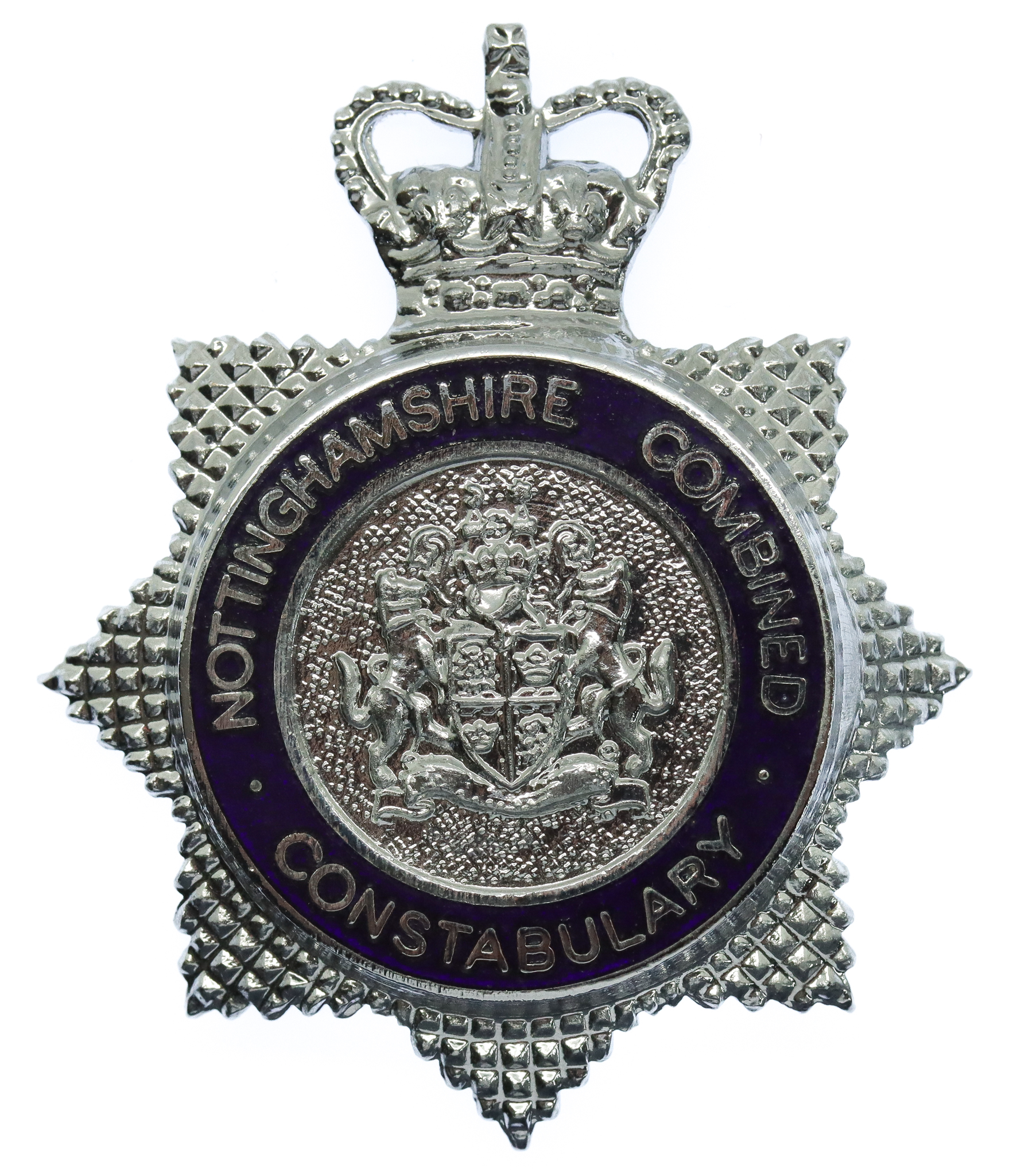 Nottinghamshire Combined Constabulary Senior Officer's Enamelled Cap Badge - Queen's Crown
