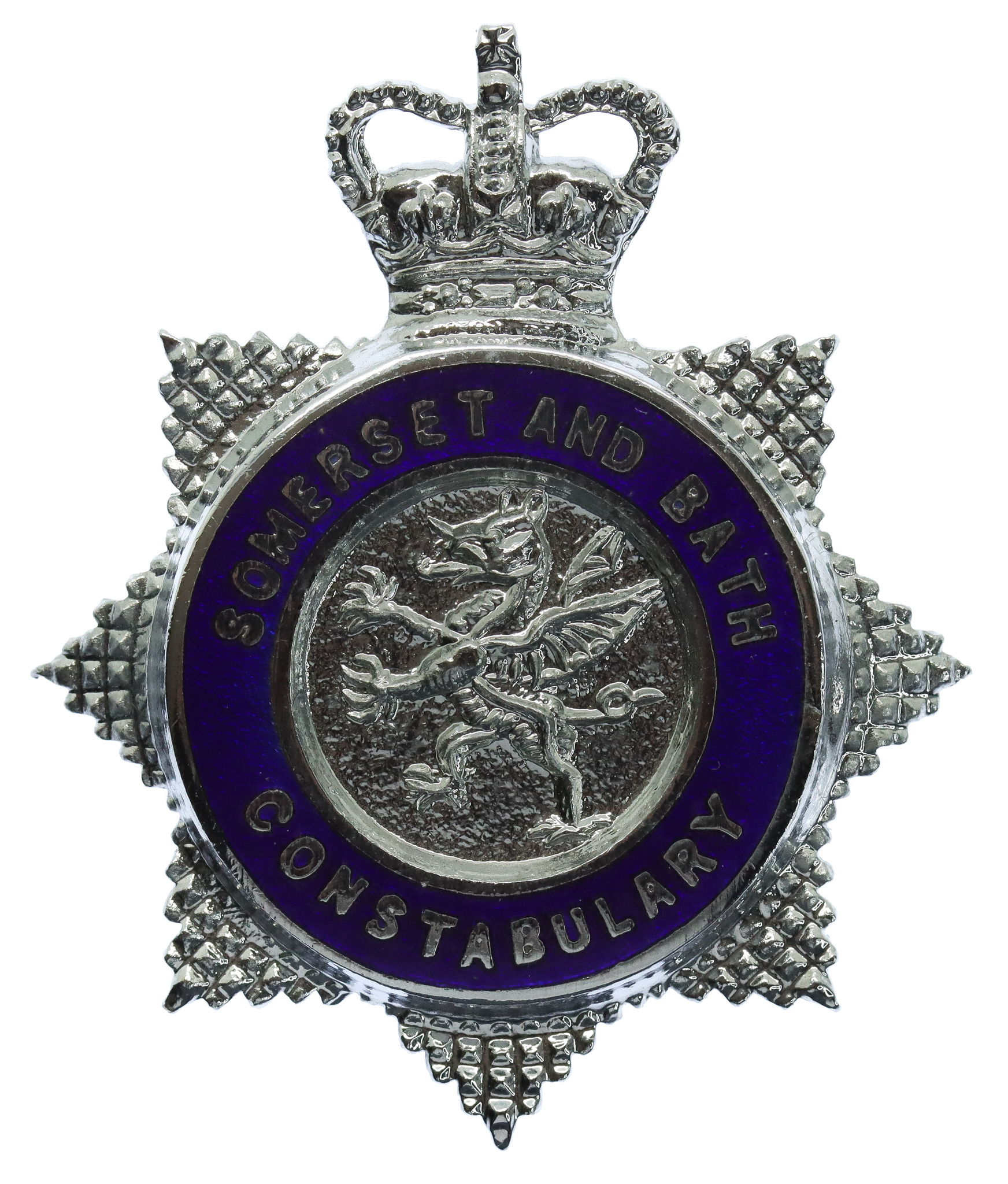 Somerset and Bath Constabulary Senior Officer's Enamelled Cap Badge - Queen's Crown