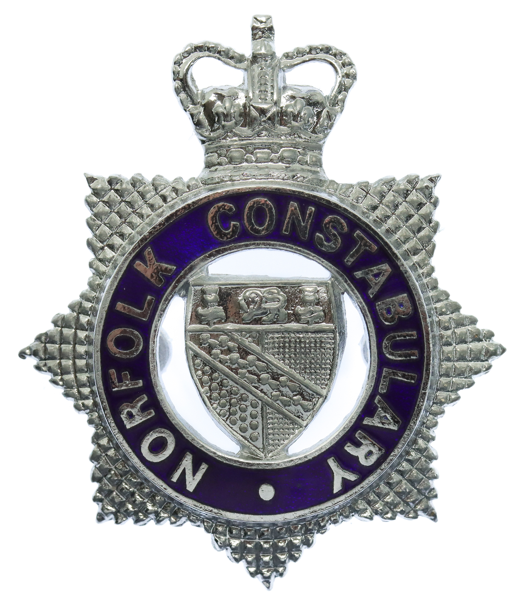 Norfolk Constabulary Senior Officer's Enamelled Cap Badge - Queen's Crown