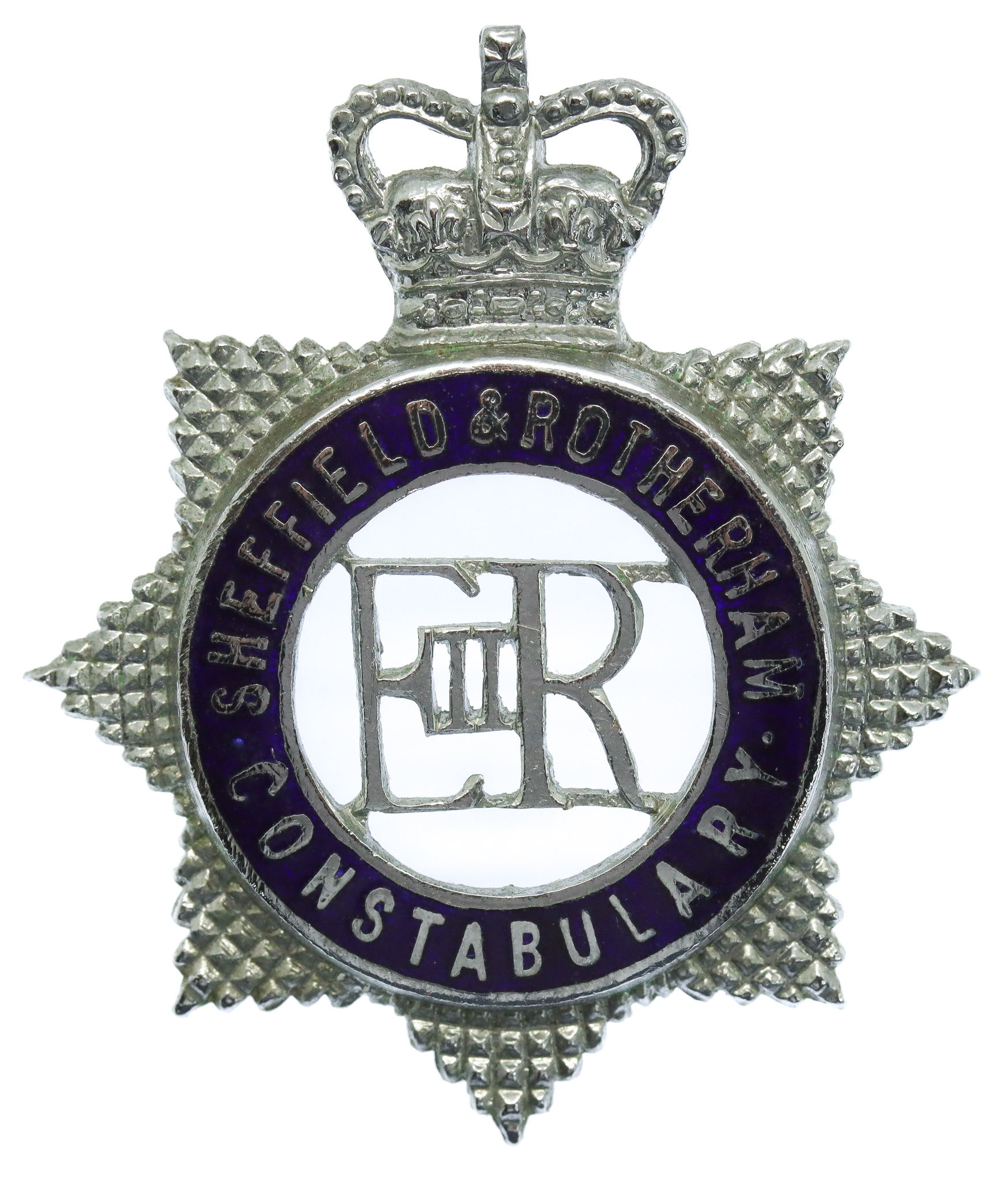 Sheffield & Rotherham Constabulary Senior Officer's Enamelled Cap Badge - Queen's Crown
