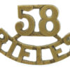 Indian Army 58th Vaughan's Rifles (58/RIFLES) Cast Shoulder Title