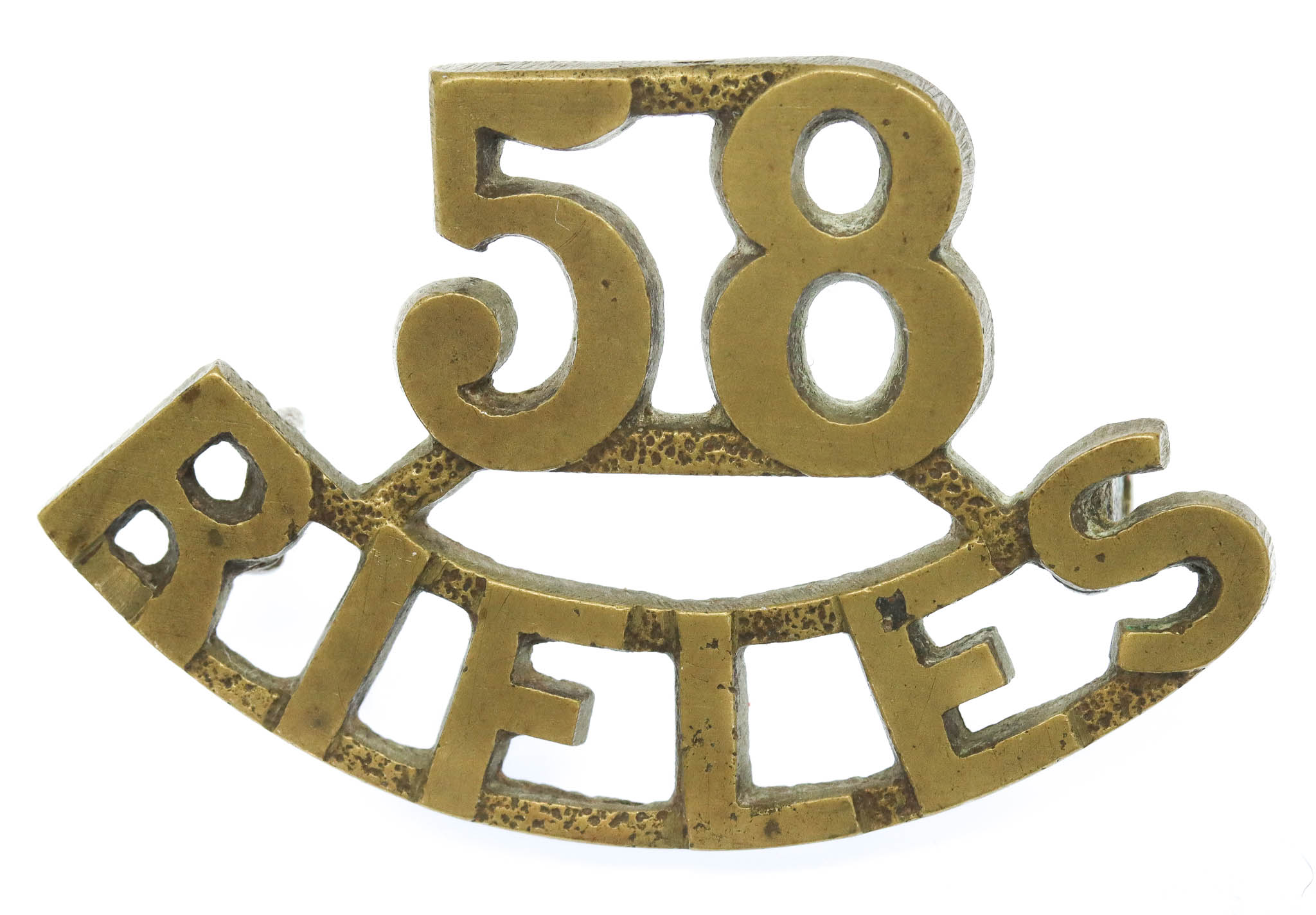 Indian Army 58th Vaughan's Rifles (58/RIFLES) Cast Shoulder Title