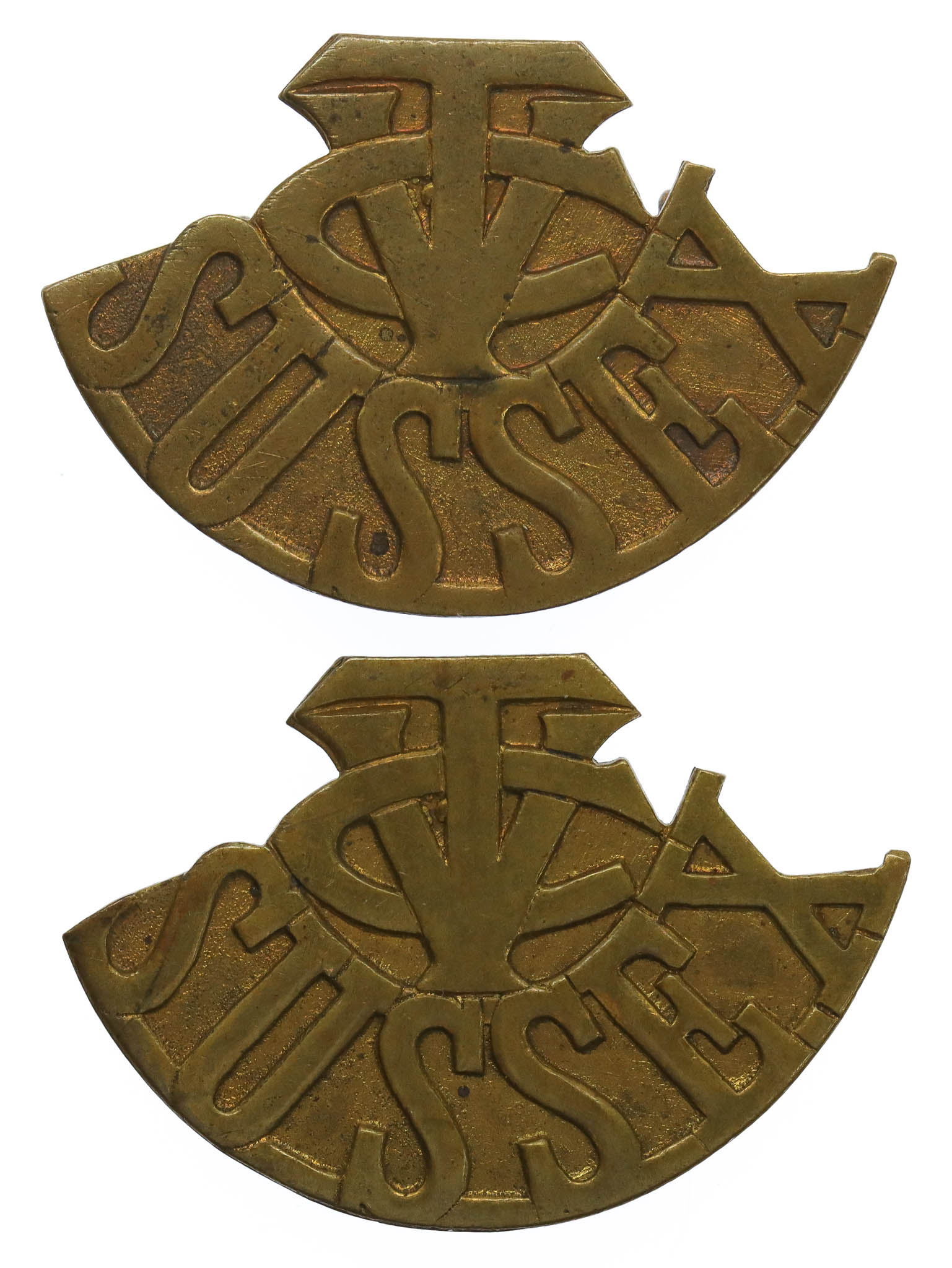 Pair of Sussex Volunteer Training Corps (VTC/SUSSEX) Shoulder Titles