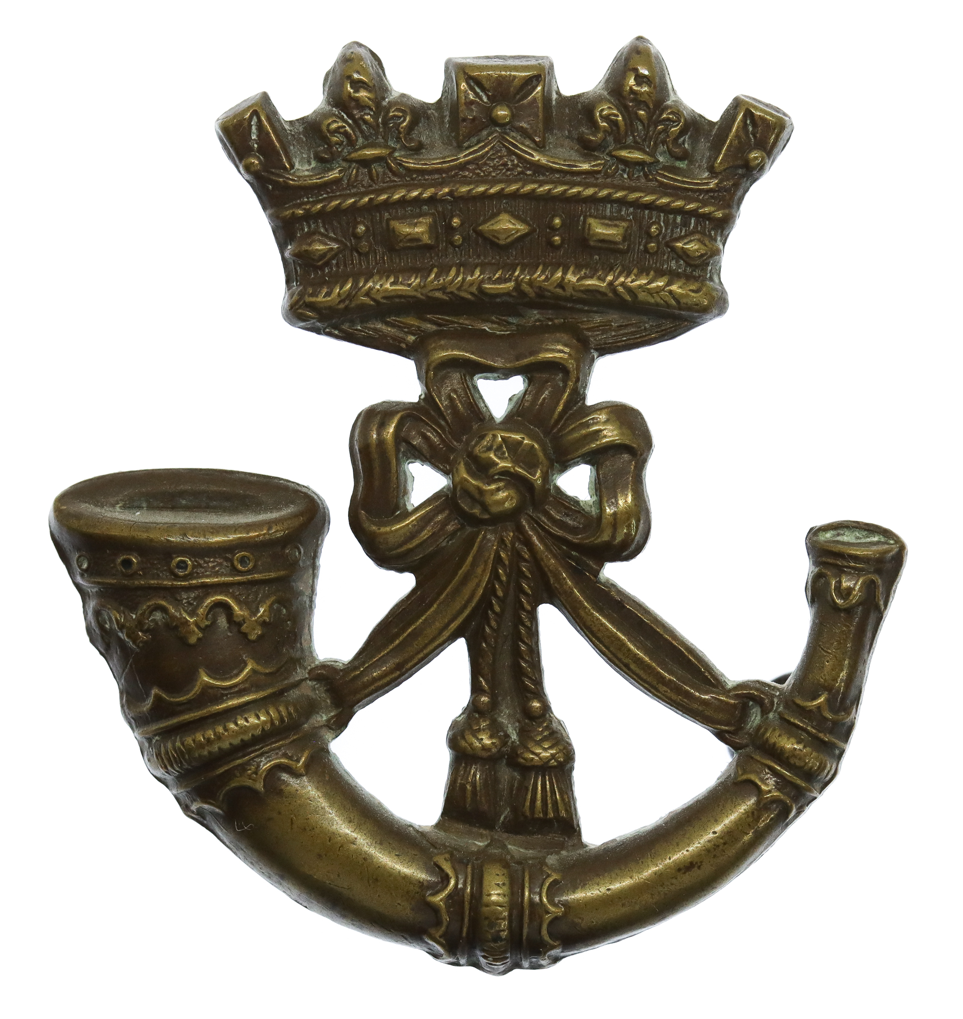 Victorian Duke of Cornwall's Light Infantry Brass Cap Badge (circa 1896-1900)