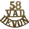 Voluntary Aid Detachment Devon (58/V.A.D./DEVON) Shoulder Title