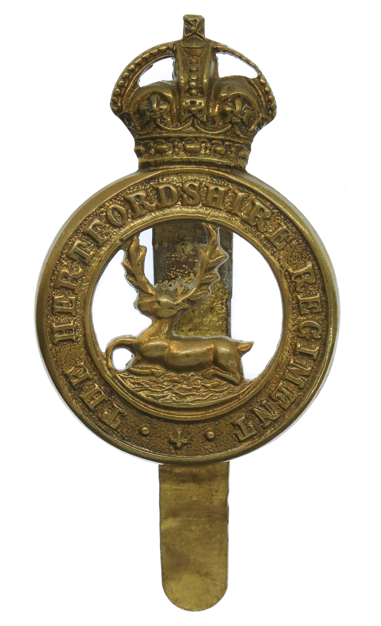 Hertfordshire Regiment Cap Badge - King's Crown