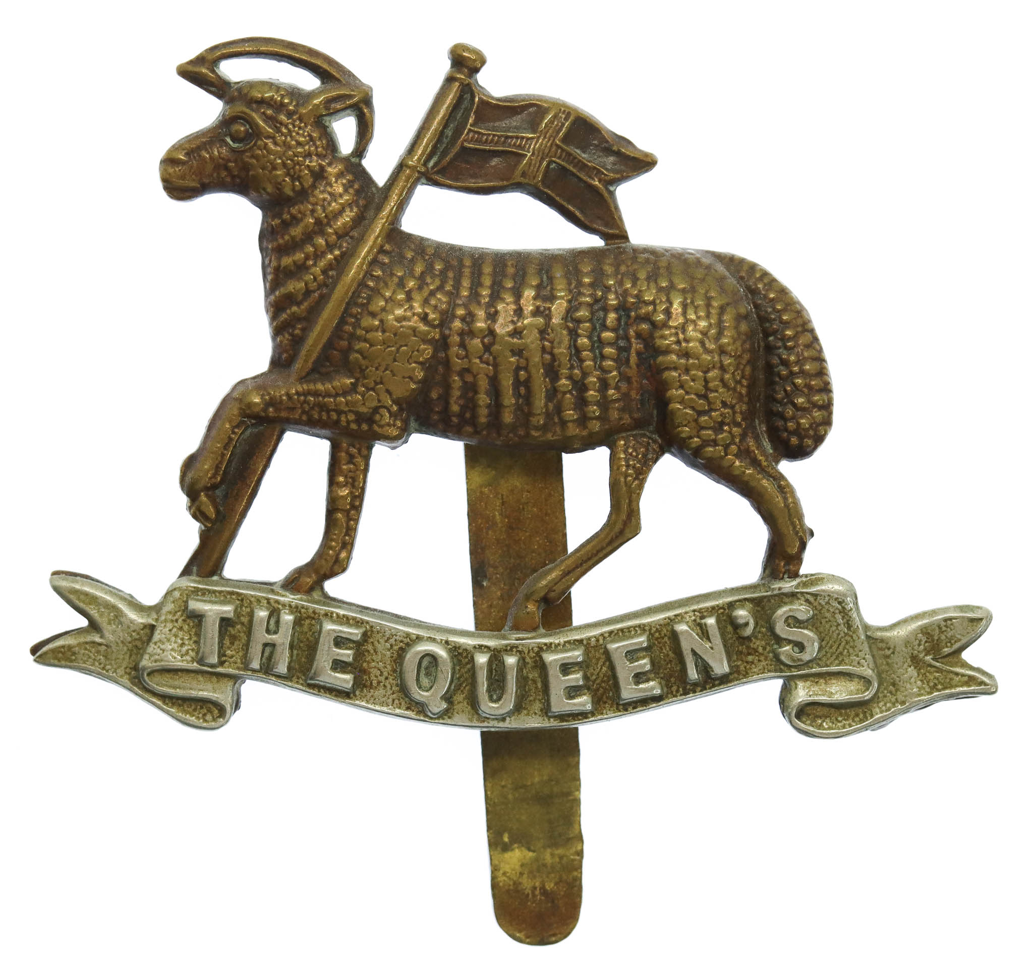 The Queen's (Royal West Surrey) Regiment Bi-metal Cap Badge