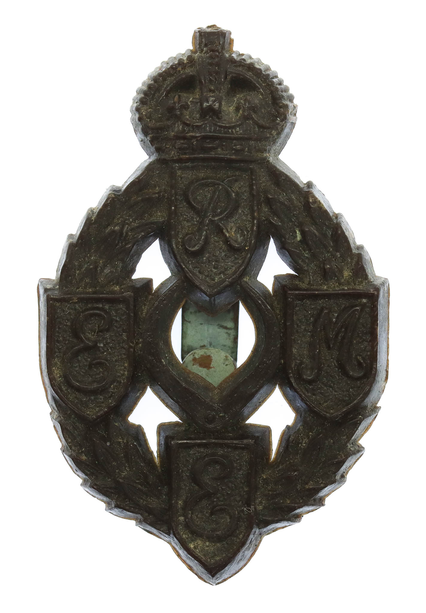 Royal Electrical & Mechanical Engineers (R.E.M.E.) WW2 Plastic Economy Cap Badge