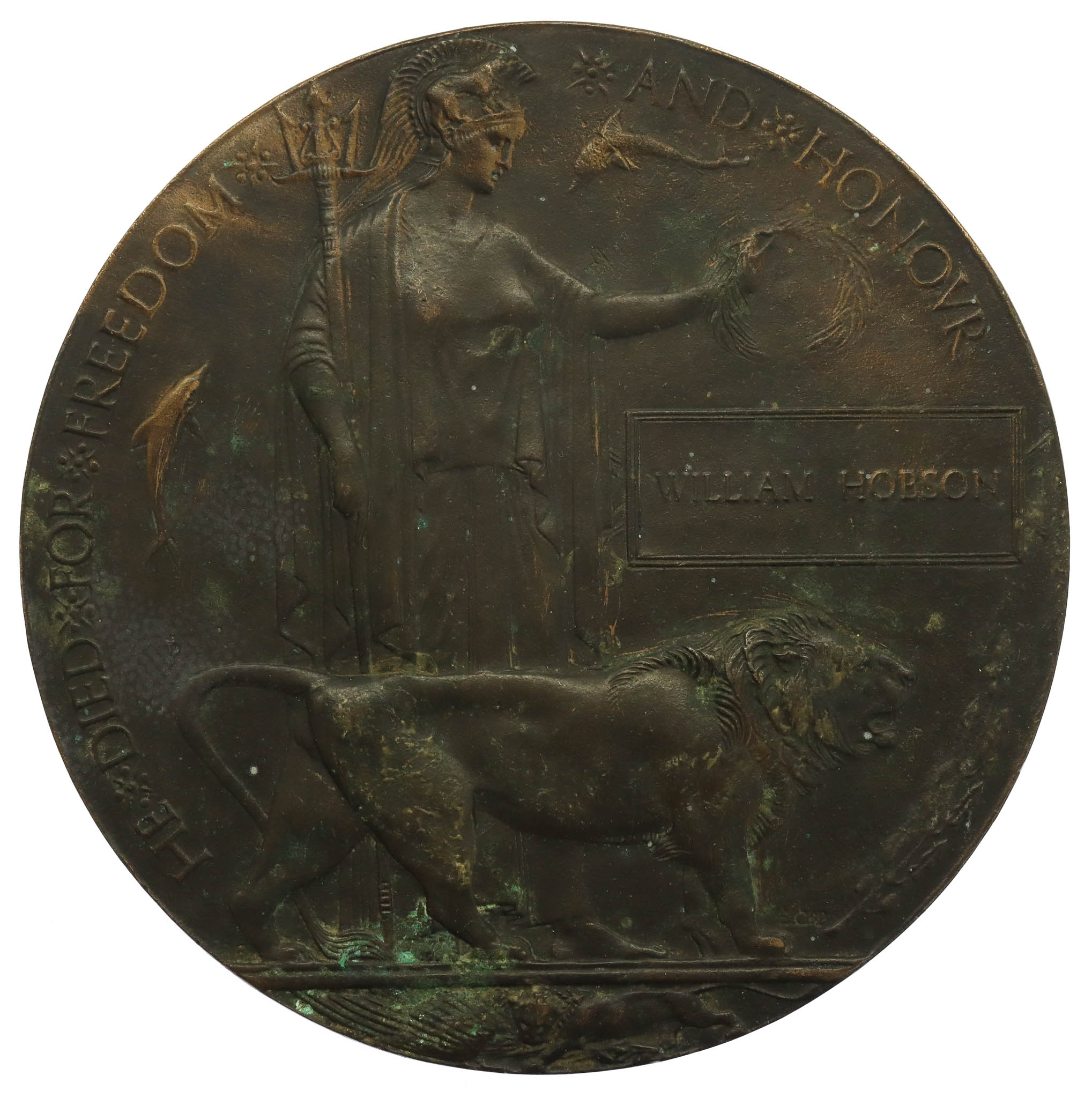 WW1 Memorial Plaque (Death Penny) - William Hobson