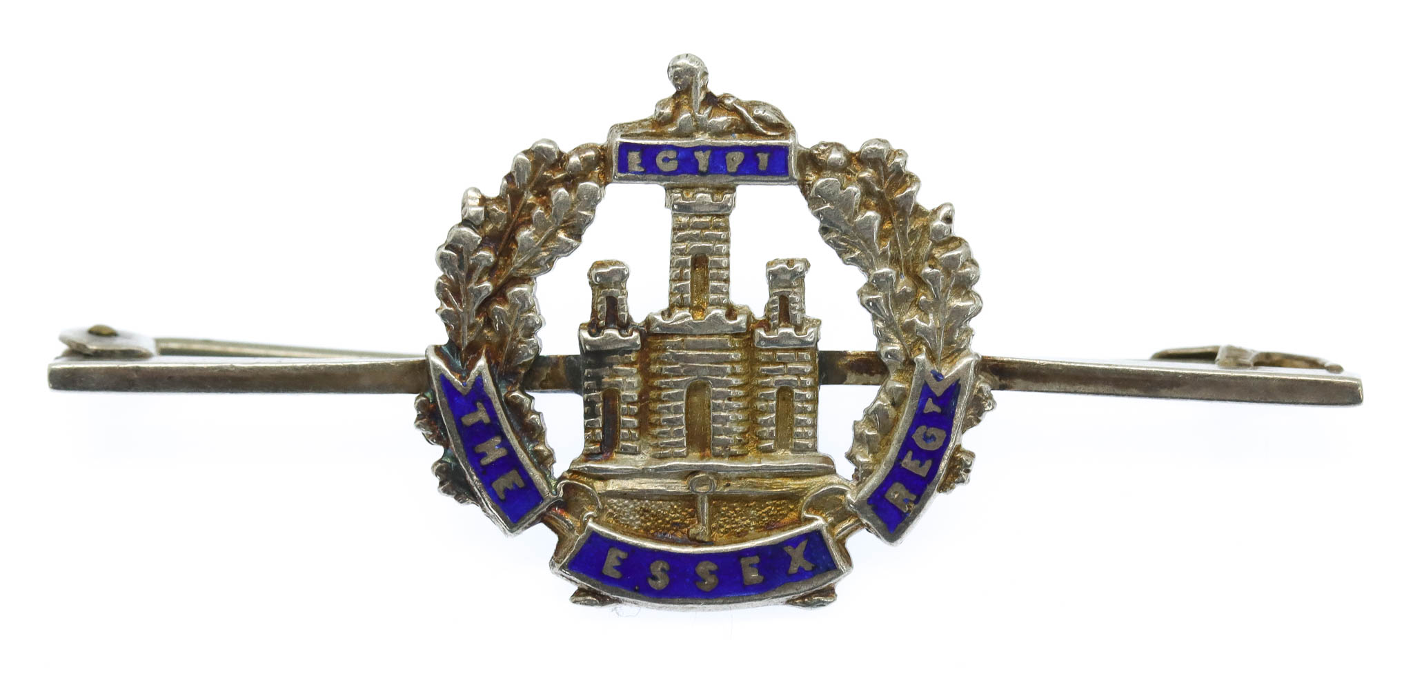 Essex Regiment Sterling Silver & Enamel Sweetheart Brooch