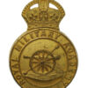 Royal Military Academy Woolwich Officer Cadet Gilt Cap Badge - King's Crown