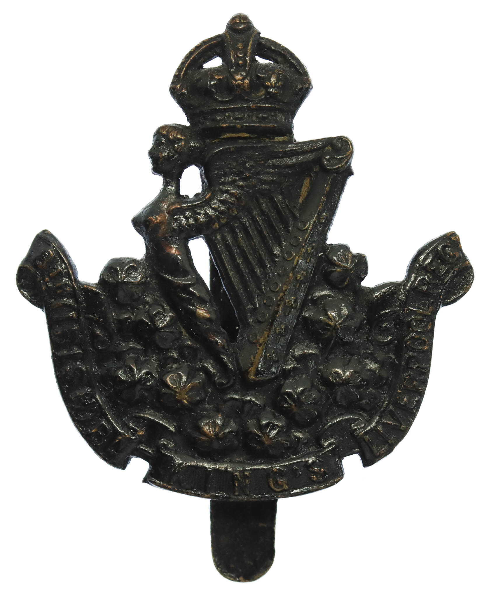 8th (Irish) Bn. (Liverpool) Regiment Cap Badge - King's Crown