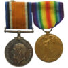 WW1 British War & Victory Medal Pair - Sjt. W. Wilkinson, Lincolnshire Regiment - Wounded