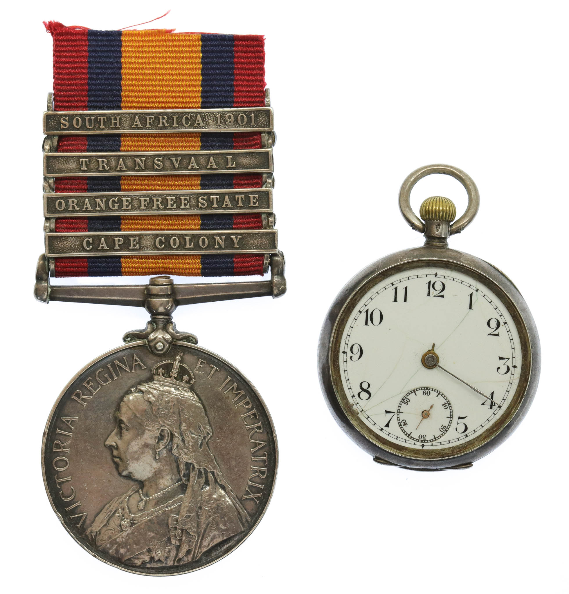 Queen's South Africa Medal (4 Clasps - Cape Colony, Orange Free State, Transvaal, South Africa 1901) - Pte. T. McCall, 2nd Bn. Lincolnshire Regiment