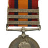 Queen's South Africa Medal (3 Clasps - Cape Colony, Paardeberg, Transvaal) - Pte. A. Laws, 2nd Bn. Lincolnshire Regiment (7th Mounted Infantry) - Wounded 18/5/1901 (Lambrechtfontein)