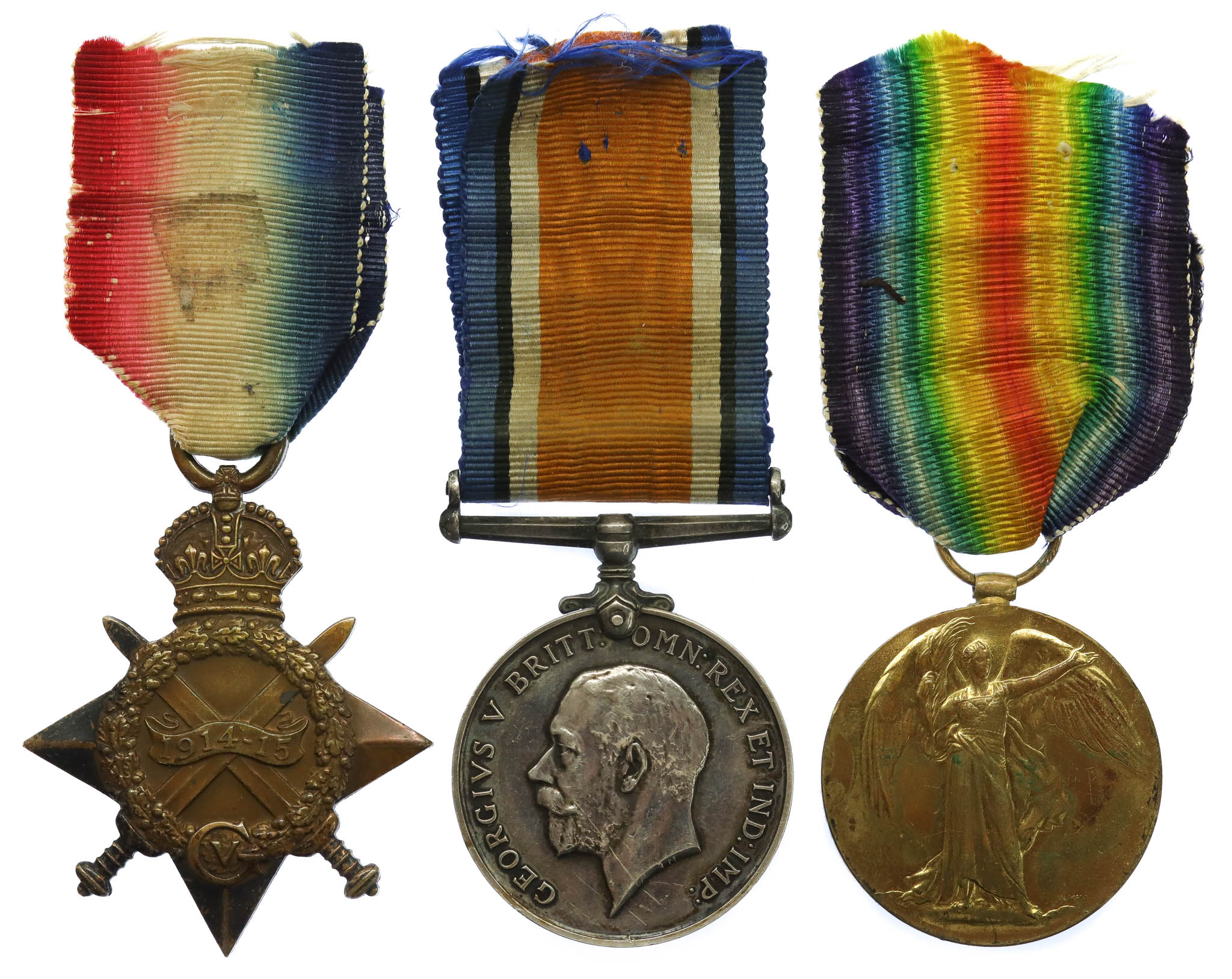 WW1 Prisoner of War 1914-15 Star Medal Trio - Pte. B.F. Morris, Royal Fusiliers - Died 20/11/18