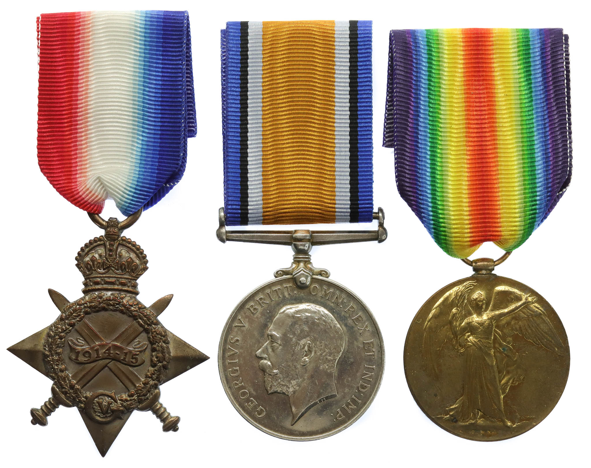 WW1 1914-15 Star Medal Trio - Pte. H.A. Ashby, Worcestershire Regiment