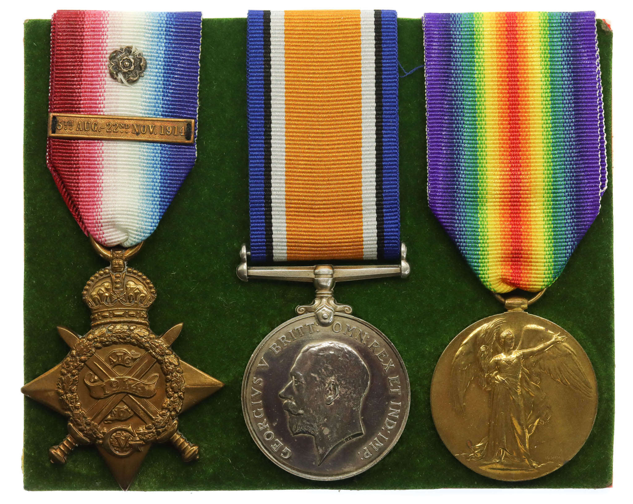 WW1 1914 Mons Star and Bar Medal Trio - Pte. W. Green, 3rd Hussars
