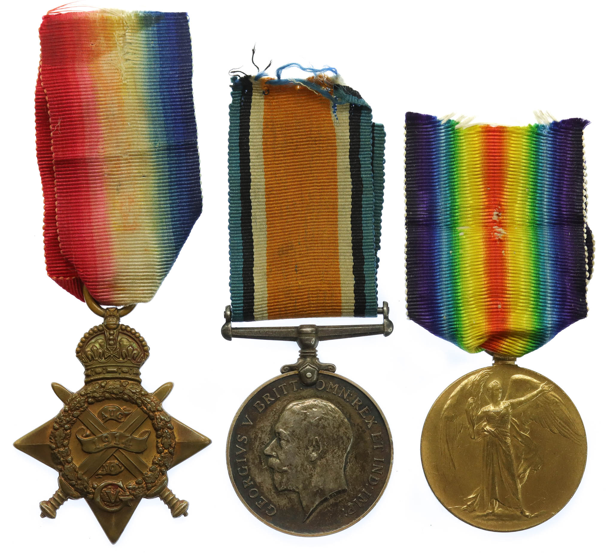WW1 1914 Mons Star Medal Trio - Pte. A. Watson, 6th Bn. Gordon Highlanders - K.I.A. 10/7/17