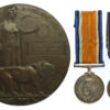 WW1 British War Medal, Victory Medal and Memorial Plaque - Pte. J.E. Luckhurst, 1st Bn. East Kent Regiment (The Buffs) - Died of Wounds 18/9/16