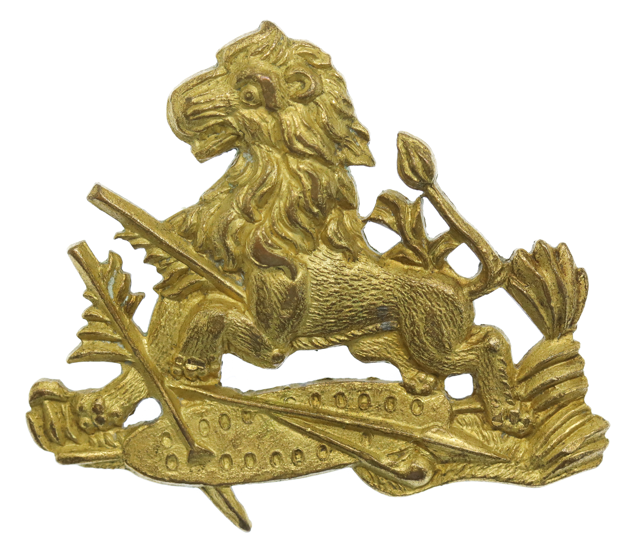 Rhodesia British South African Police Gilt Cap Badge/Helmet Badge