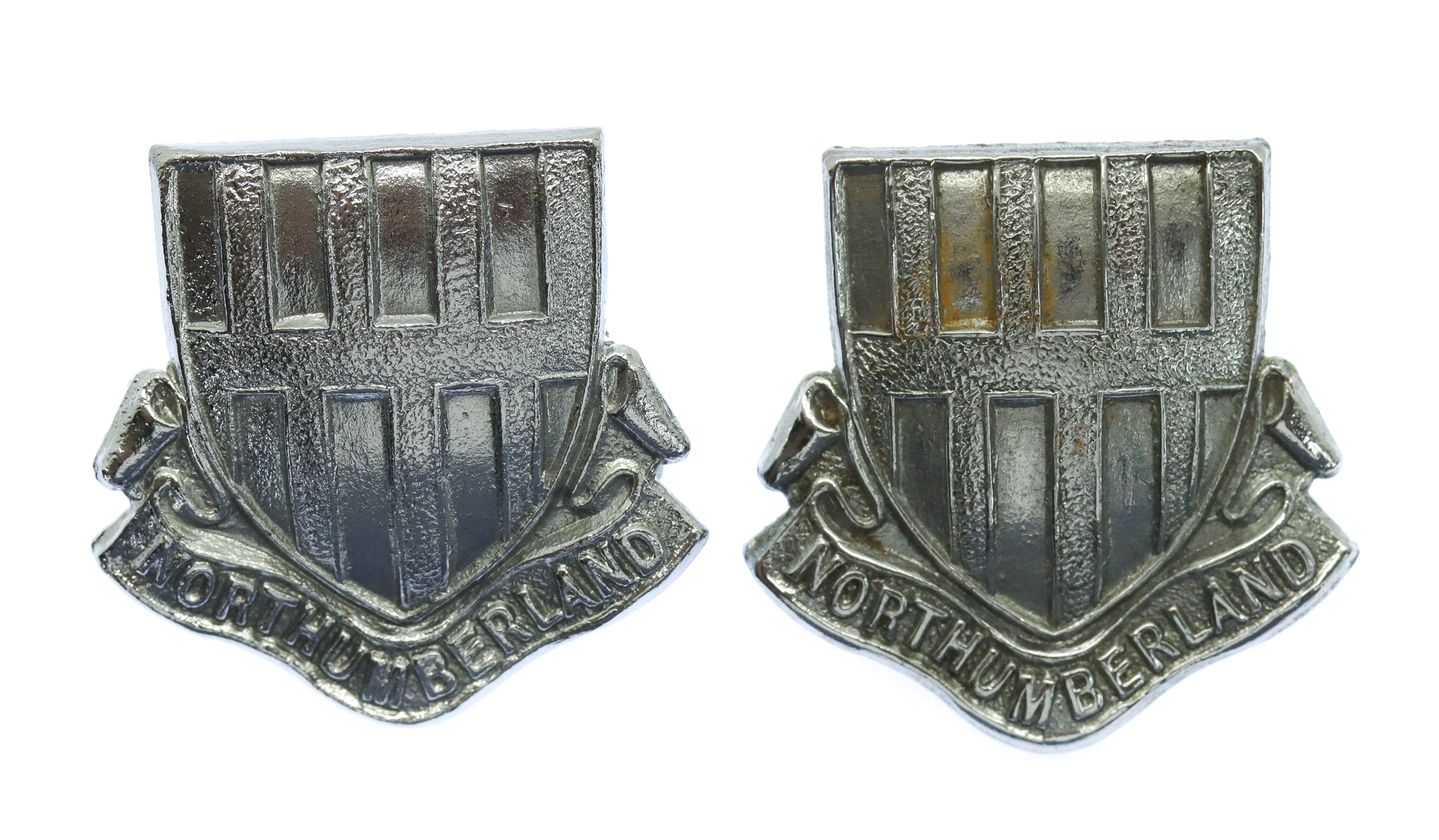 Pair of Northumberland Constabulary Collar Badges