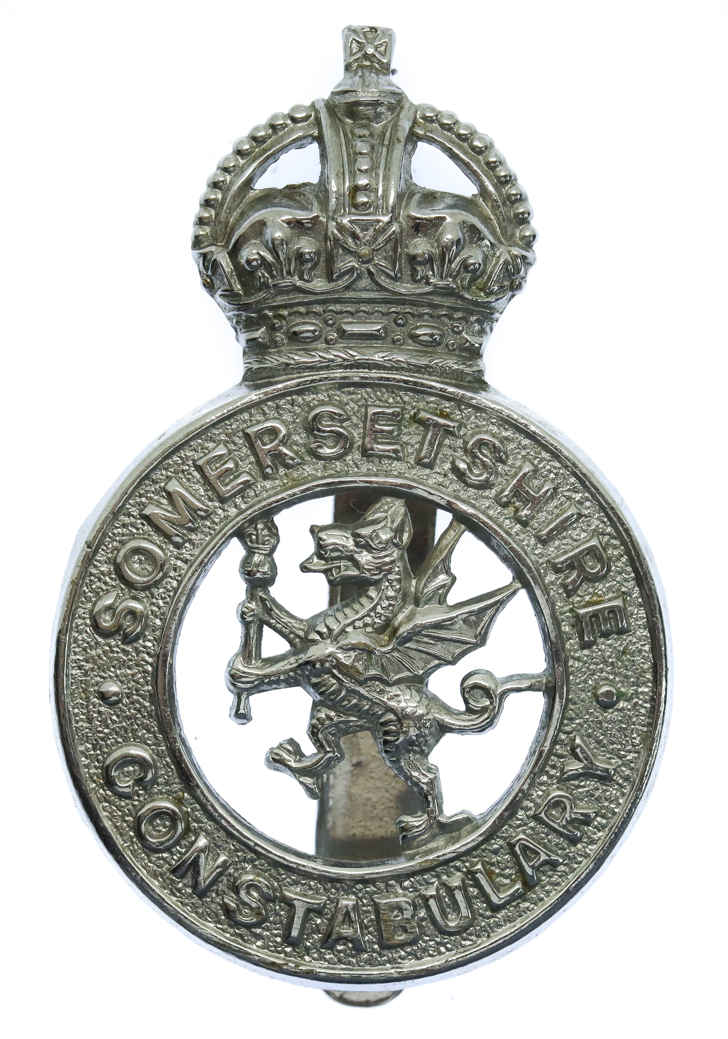 Somersetshire Constabulary Cap Badge - King's Crown