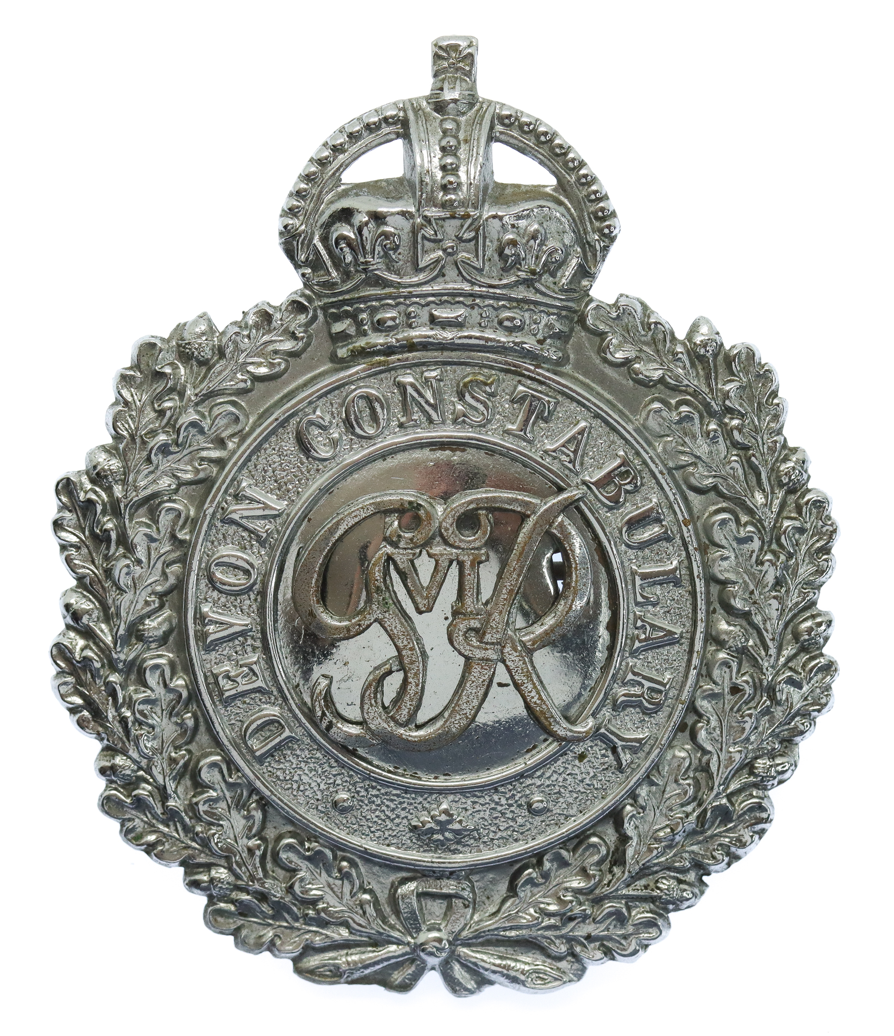 George V1 Devon Constabulary Wreath Helmet Plate 