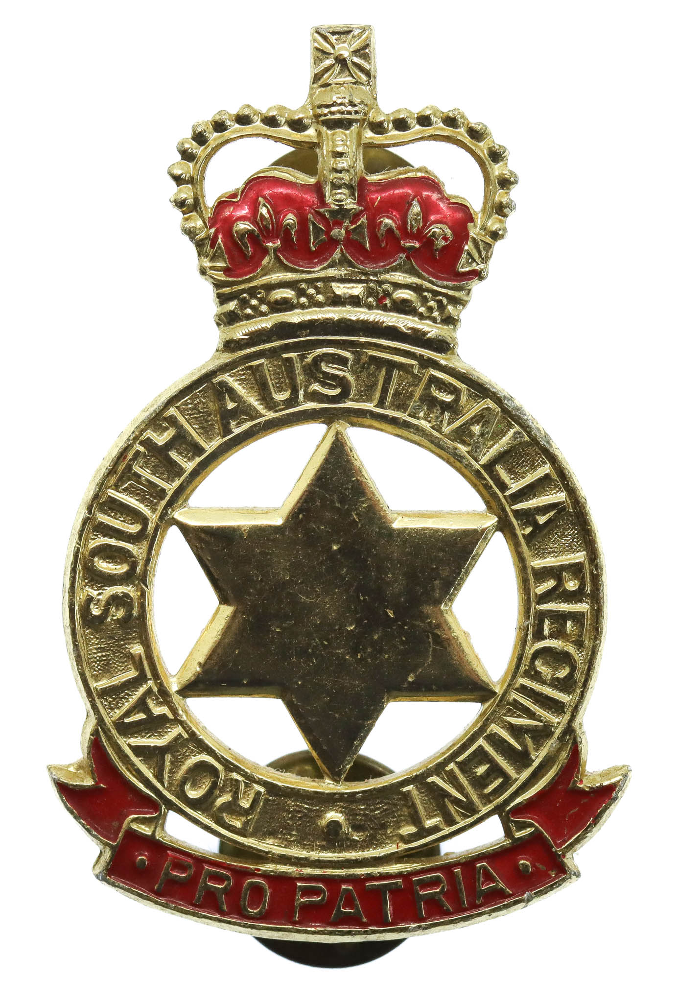 Royal South Australian Regiment Anodised (Staybrite) Hat Badge 