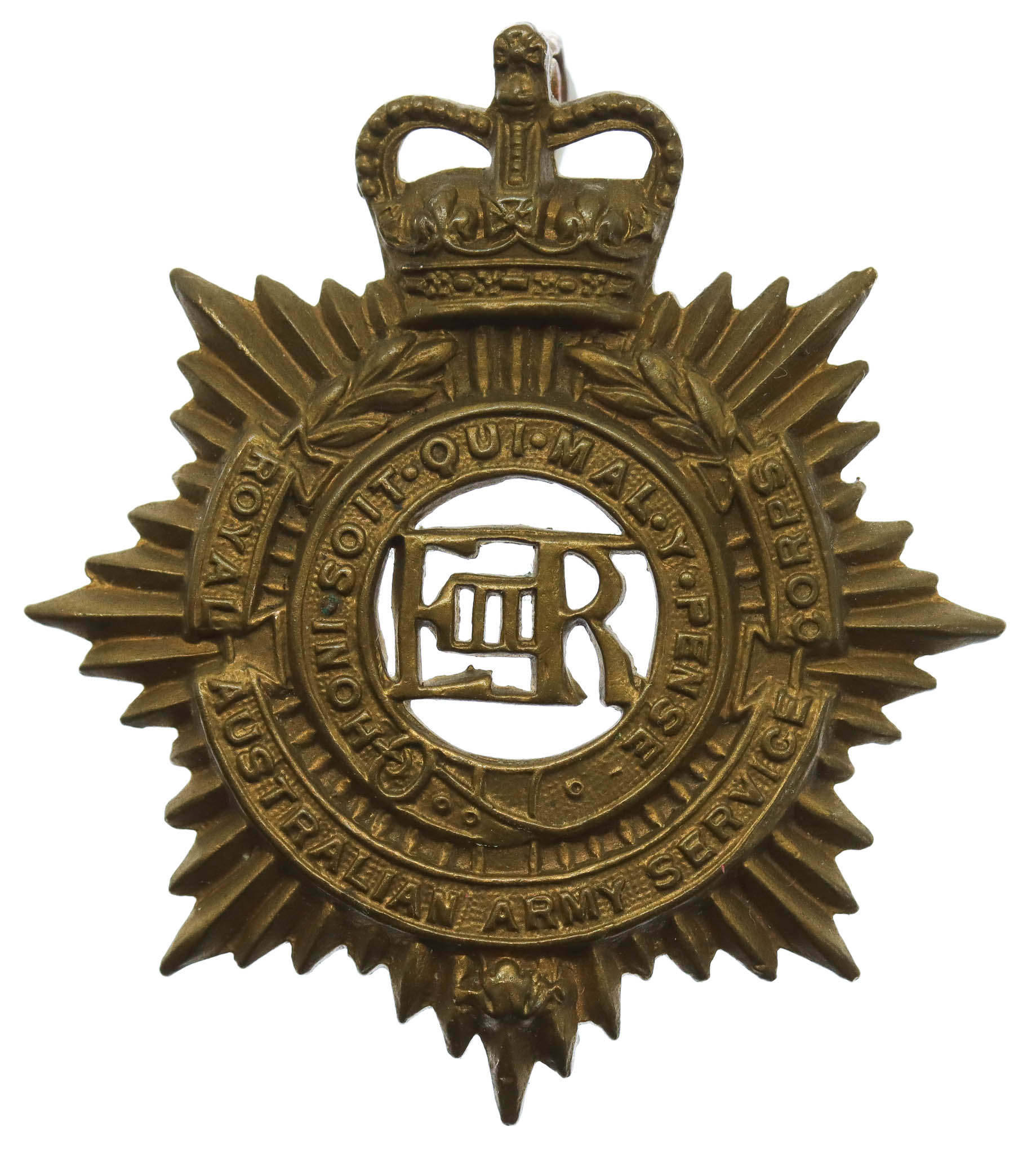 Royal Australian Army Service Corps Cap Badge - Queen's Crown