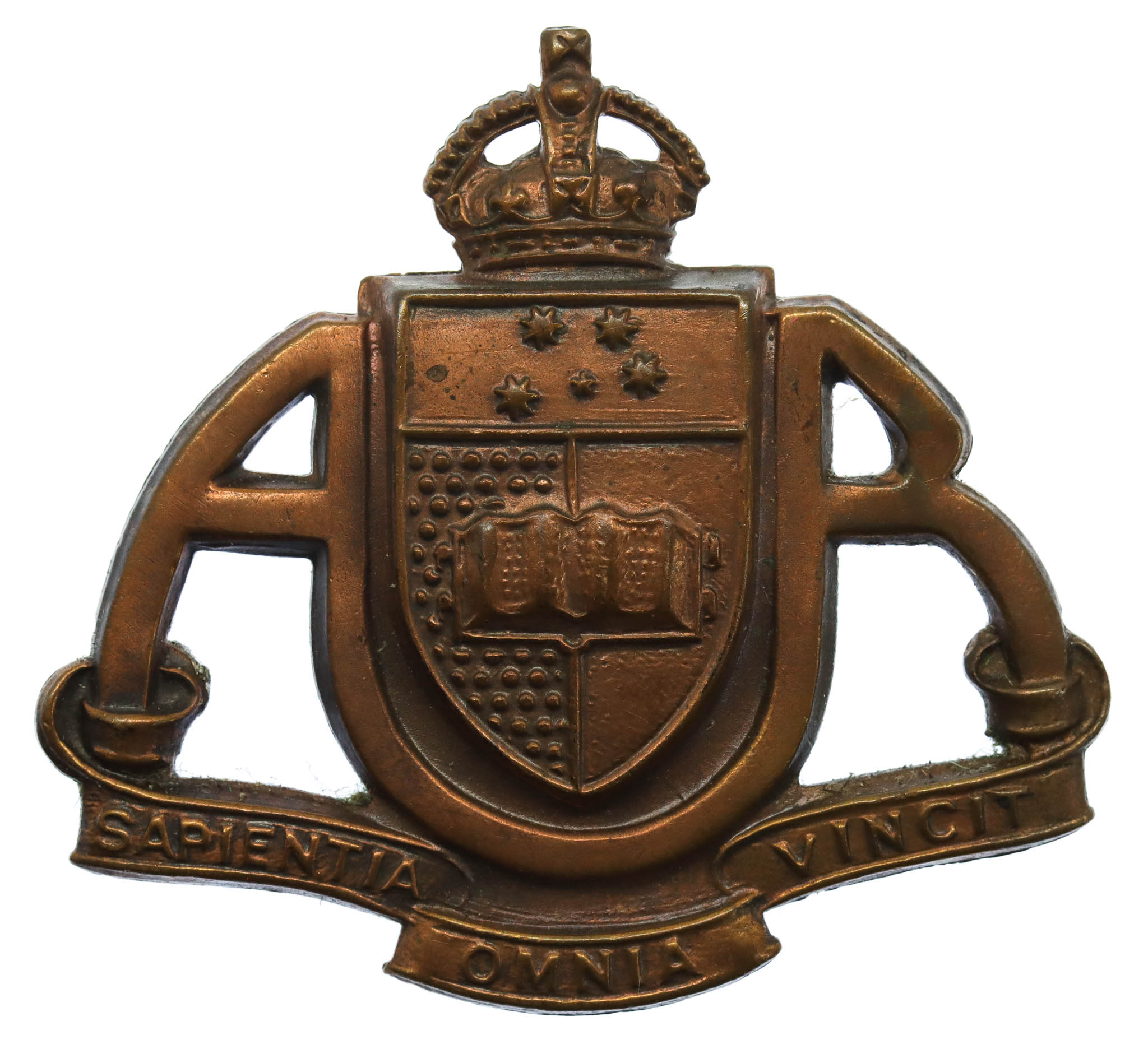 Australian Adelaide University Regiment Hat Badge - King's Crown