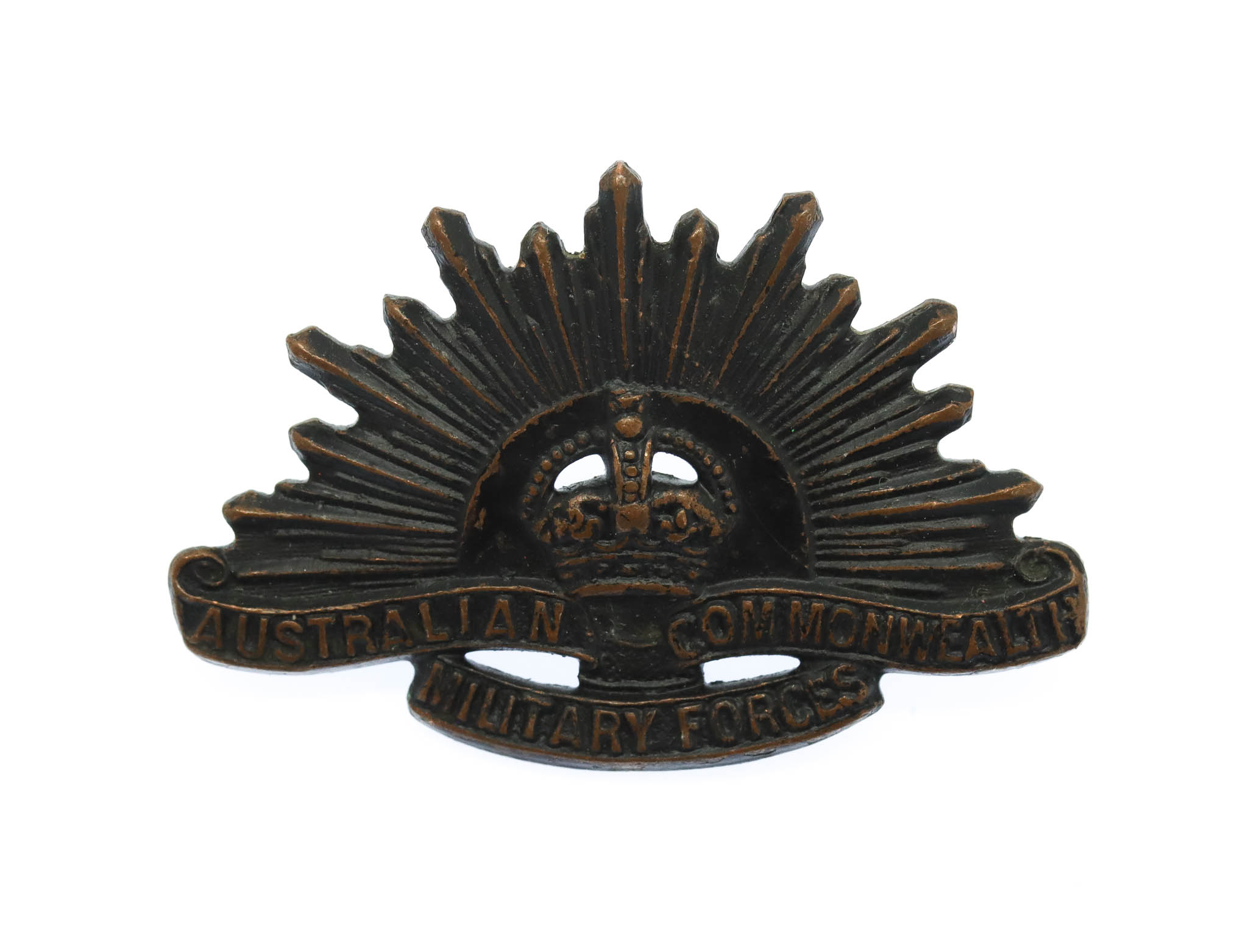 Australian Commonwealth Military Forces Collar Badge - King's Crown