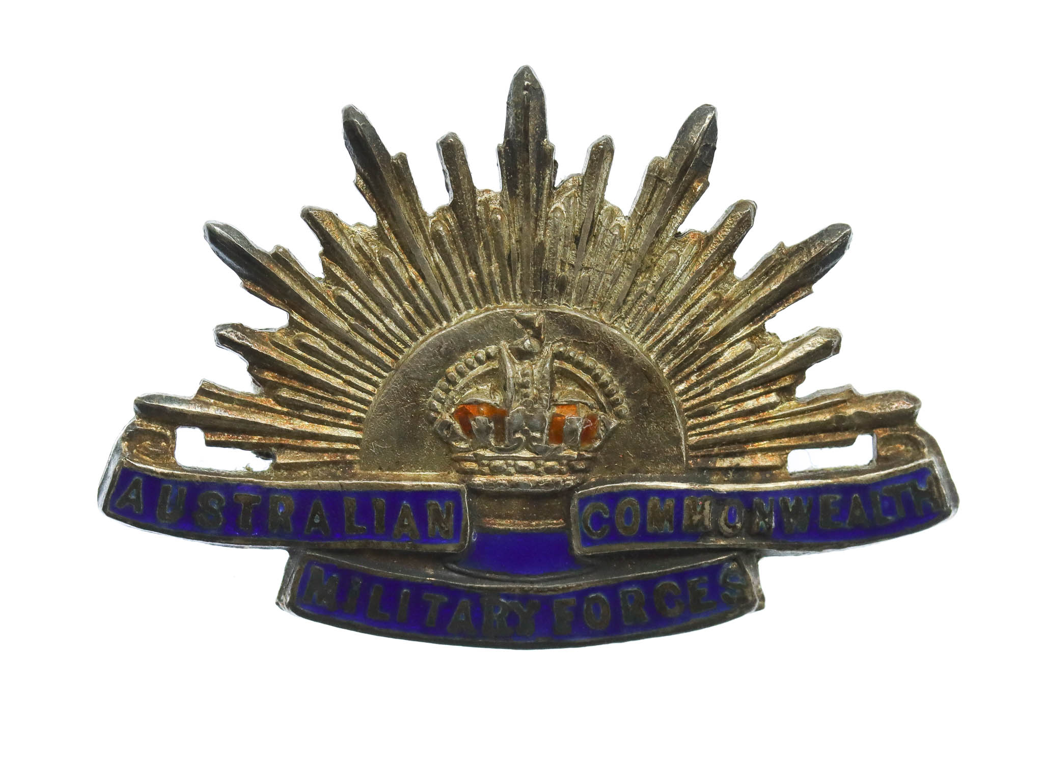 WW1 Australian Commonwealth Military Forces Sterling Silver & Enamel Sweetheart Brooch