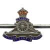 Royal Artillery Sterling Silver & Enamel Sweetheart Brooch/Tie Pin - King's Crown