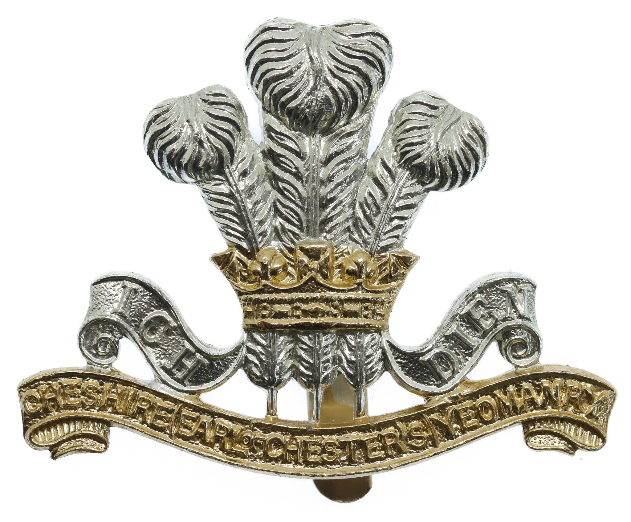 Cheshire (Earl of Chester's) Yeomanry Anodised (Staybrite) Cap Badge