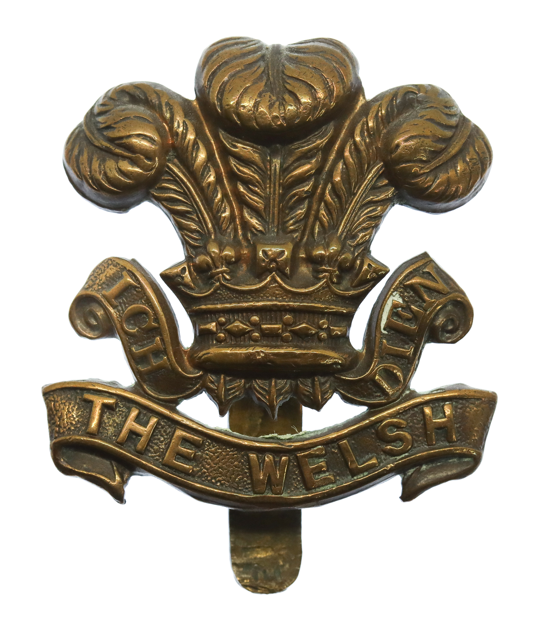 Welsh Regiment WW1 All Brass Economy Cap Badge