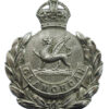Glamorgan Constabulary Chrome Wreath Helmet Plate - King's Crown